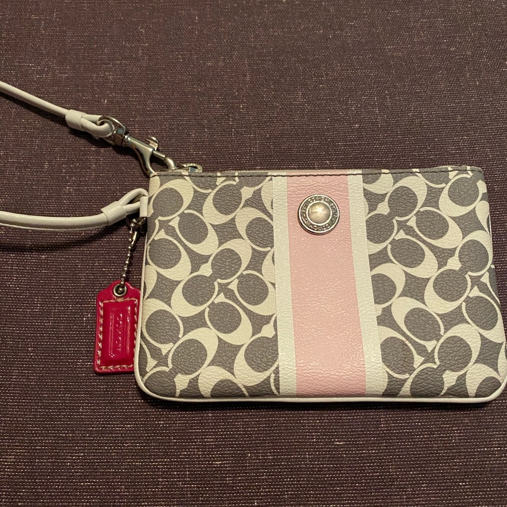Coach wristlet mini with strap